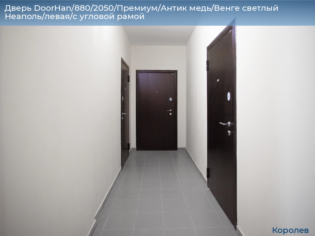 Дверь DoorHan/880/2050/Премиум/Антик медь/Венге светлый Неаполь/левая/с угловой рамой, korolev.doorhan.ru