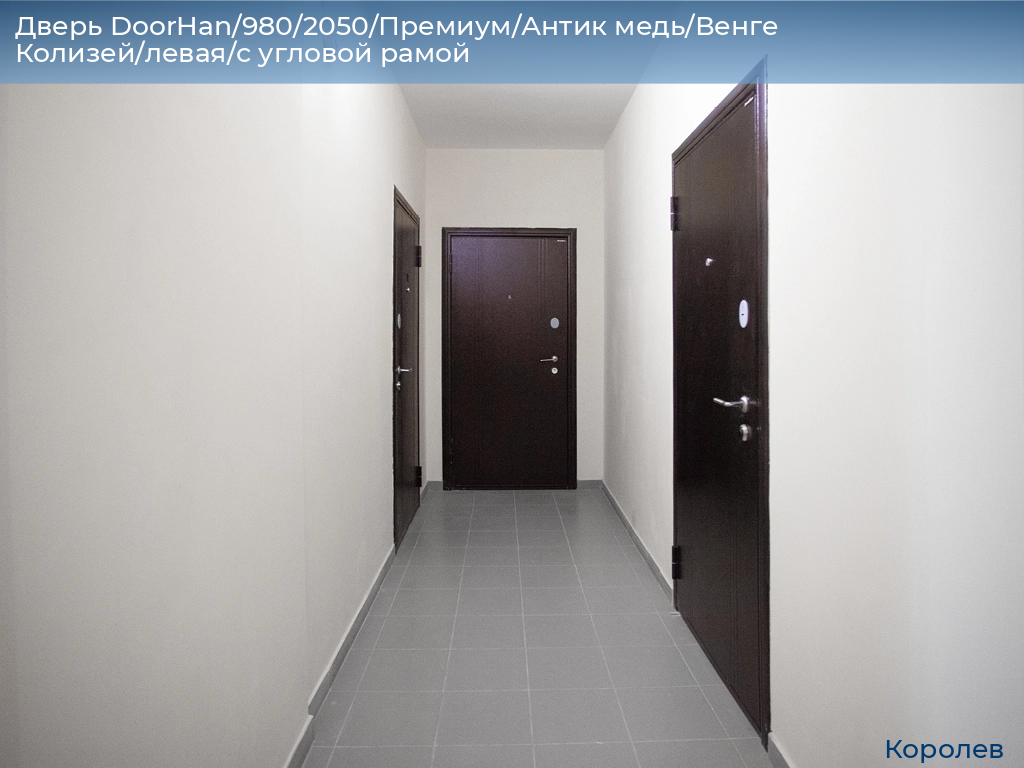 Дверь DoorHan/980/2050/Премиум/Антик медь/Венге Колизей/левая/с угловой рамой, korolev.doorhan.ru