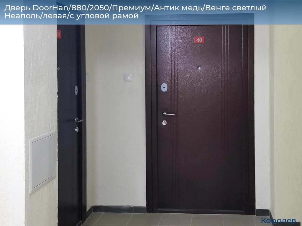 Дверь DoorHan/880/2050/Премиум/Антик медь/Венге светлый Неаполь/левая/с угловой рамой, korolev.doorhan.ru