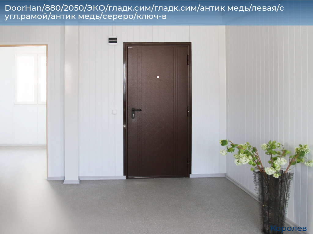 DoorHan/880/2050/ЭКО/гладк.сим/гладк.сим/антик медь/левая/с угл.рамой/антик медь/сереро/ключ-в, korolev.doorhan.ru