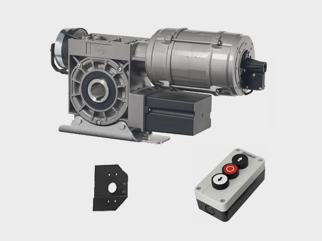 Электропривод, трехпозиционный пост управления, стопорные кольца, крепежные элементы.